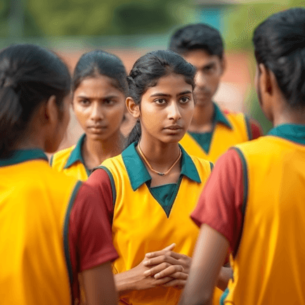 Students playing sports